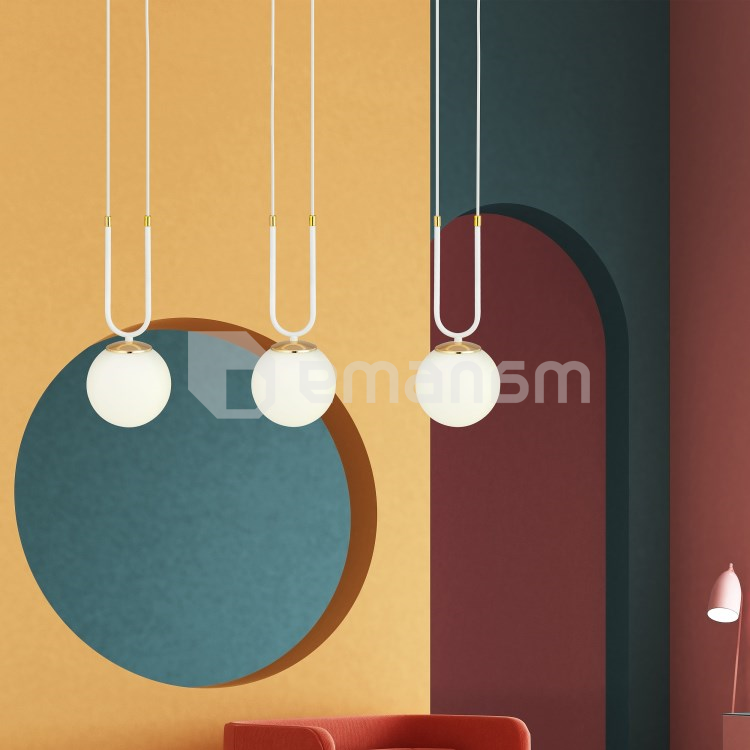 საკიდი EMIBIG GLAM 3 E14 3x MAX 40W WHITE OPAL