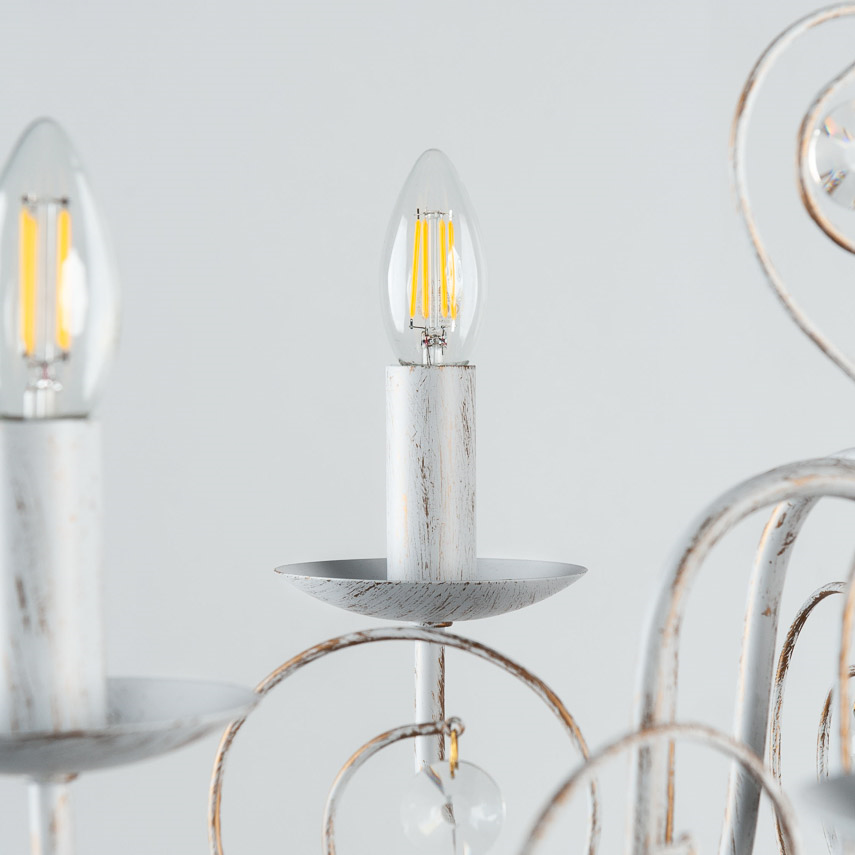 ჭაღი NEW LIGHT 29112-6 თეთრი ოქროსფერი