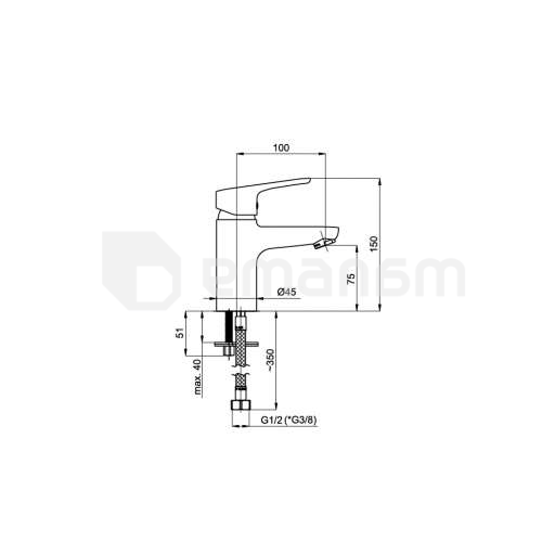 შემრევი ონკანი Rubineta Uno-18 (BK2)