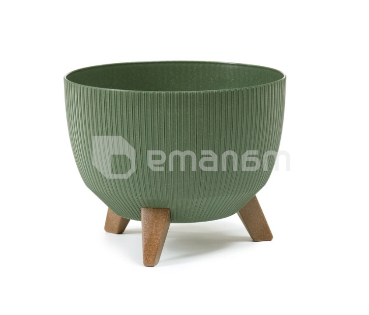 ქოთანი ყვავილის Lamela Bowl ROMA ECO wood 400 jumper 21ლ მწვანე