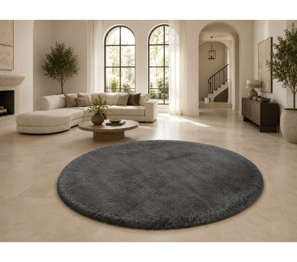 ხალიჩა Heaven Grey R 120x120 სმ ნაცრისფერი