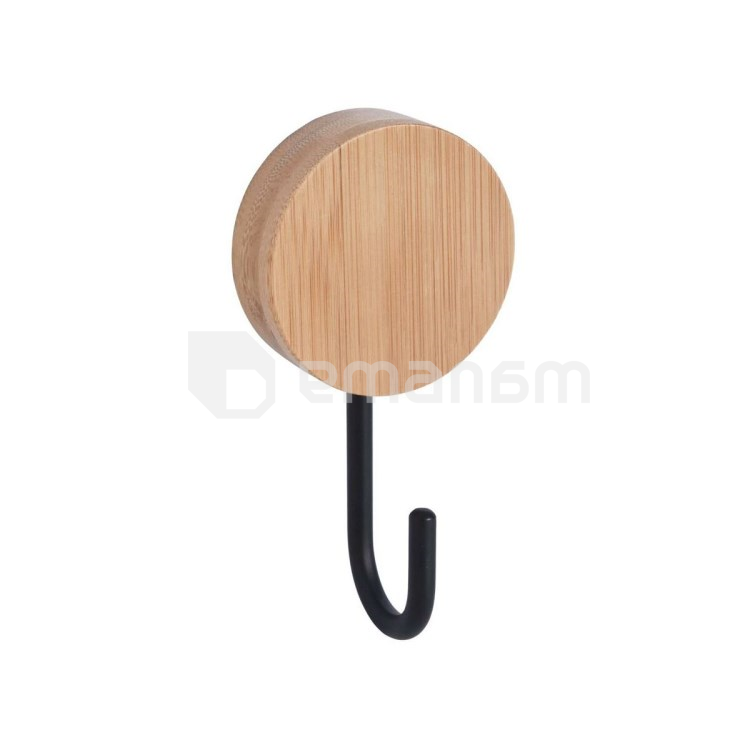 პირსახოცის საკიდი კაუჭი Bisk Plain black bamb