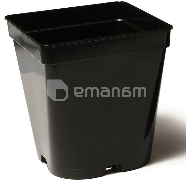 პლასტმასის ქოთანი 9x10 (შავი) სადრენაჟო სისტემით