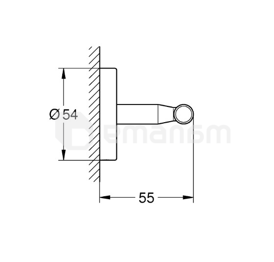 პირსახოცის საკიდი კაუჭი GROHE 2 Bau Cosmopolitan 40461001