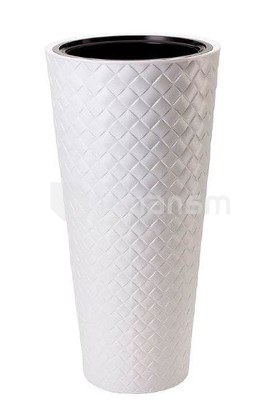 პლასტმასის ქოთანი ყვავილებისთვის FORM PLASTIC Makata Slim 2830-011 Ø30 თეთრი