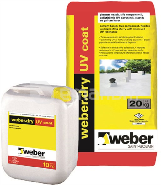 ჰიდროიზოლაცია ორკომპონენტიანი ელასტიური Weber.dry UV coat 30 კგ