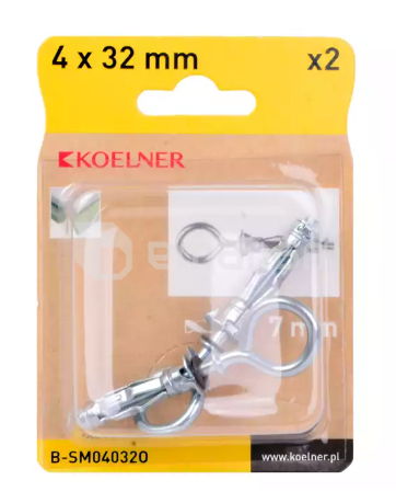 სჭვალი MOLLY Koelner M4x32  კავით 2 ც B-SM04032O