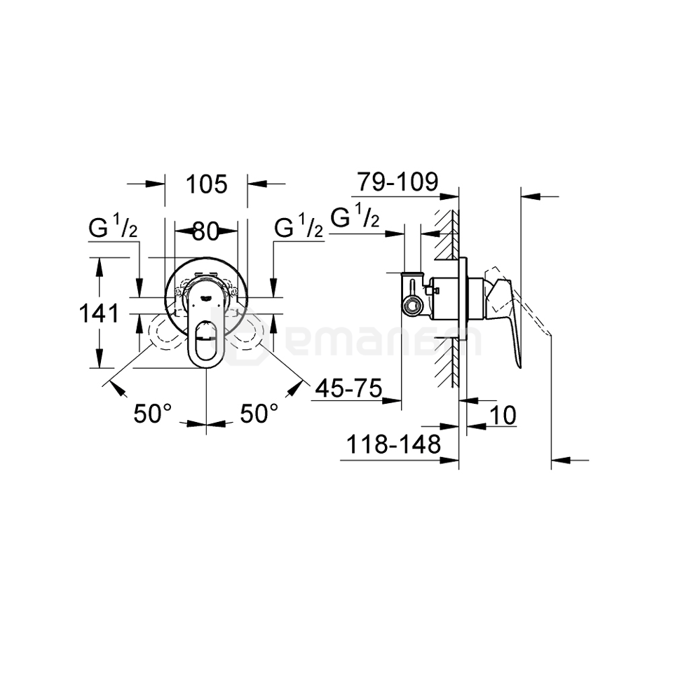 ჩასაშენებელი ბიდეს კომპლექტი Grohe BAULOOP TRIGGER 125078