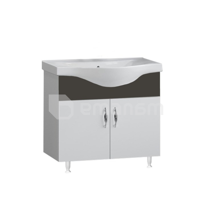 ტუმბო დასადგმელი ხელსაბანით Denko Trend 80 თეთრი/ანტრაციტი ნაცრისფერი