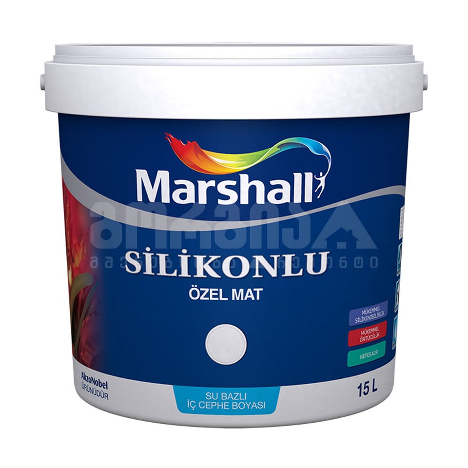 საღებავი ინტერიერის- silicone ozel  mat marshall 15ლტ თეთრი