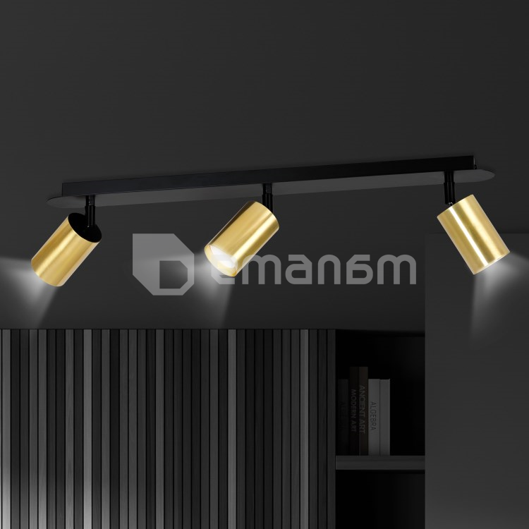 სპოტი 3 EMIBIG ZEN შავი ოქროსფერი GU10 3x MAX 30W