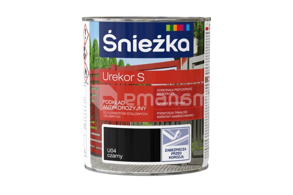 გრუნტი ანტიკოროზიული ლითონისთვის Sniezka Urekor S შავი 0,8 ლ