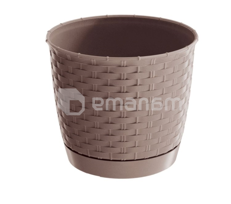 პლასტმასის ქოთანი ყვავილებისთვის Prosperplast RATOLLA ROUND DRLO 7529U 300 მმ მოკა