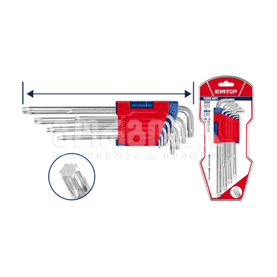ვარსკვლავა სახრახნისების ნაკრები 9ც Emtop-EHKY3091
