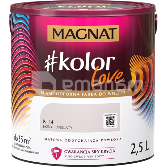 საღებავი ინტერიერის Magnat Kolor Love 2.5 ლ KL13 ღია ფერფლისფერი