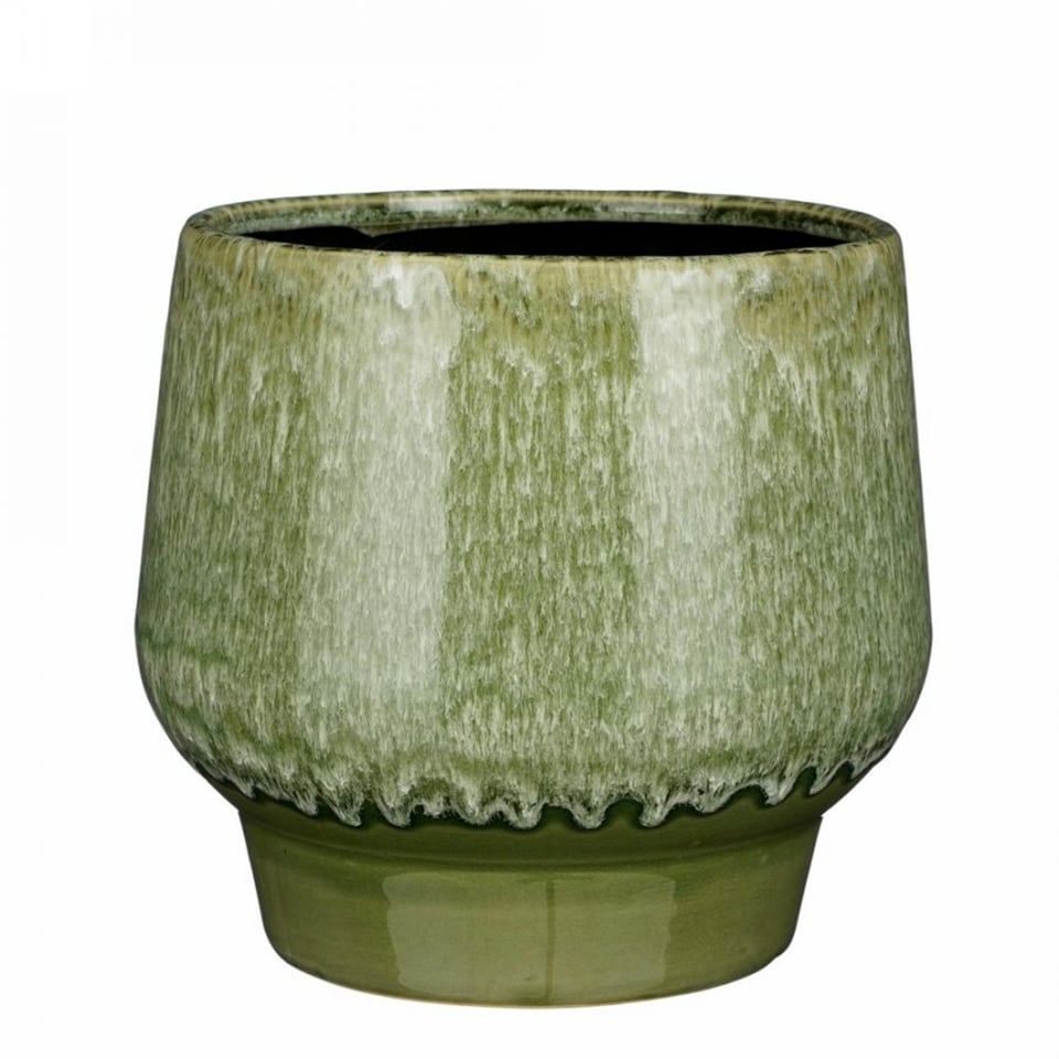 ქოთანი კერამიკული Monta pot round d. green - h20xd22cm