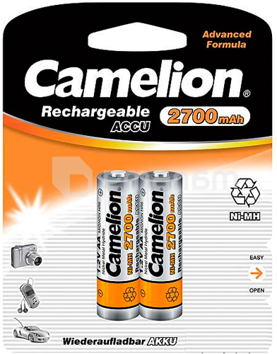 აკუმულატორი Camelion AA ზომის 2700მა 1.2ვ, 2ც