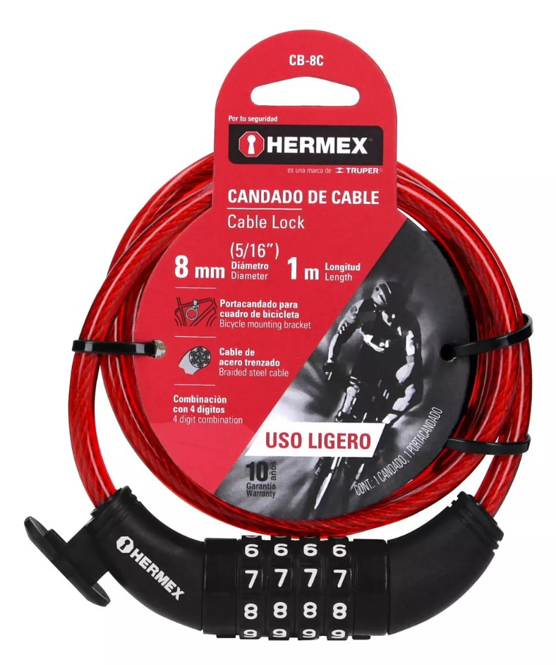 ბოქლომი ტროსით კოდირებული Hermex 43924 CB-8C