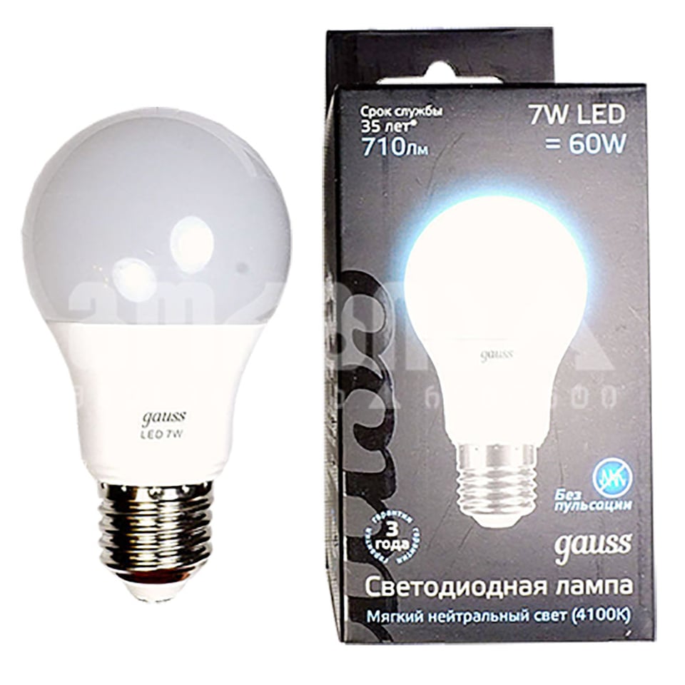 ლედ ნათურა A60 E27 7W 4100K - 102502207