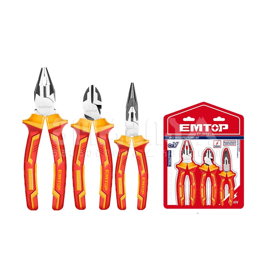 ელექტრიკოსის ბრტყელტუჩების ნაკრები 3ც Emtop-EPLS0331