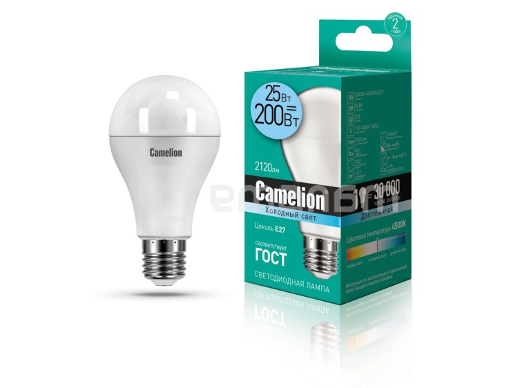 შუქდიოდური ნათურა Camelion 25W А65 Е27 4500K