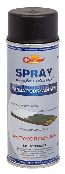 ანტიკოროზიული გრუნტი სპრეი Champion RAL 9011 400 მლ შავი