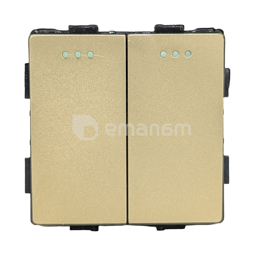 ჩამრთველი Socket Style 2 მექანიკური სამიანი 2G-2W ოქროსფერი