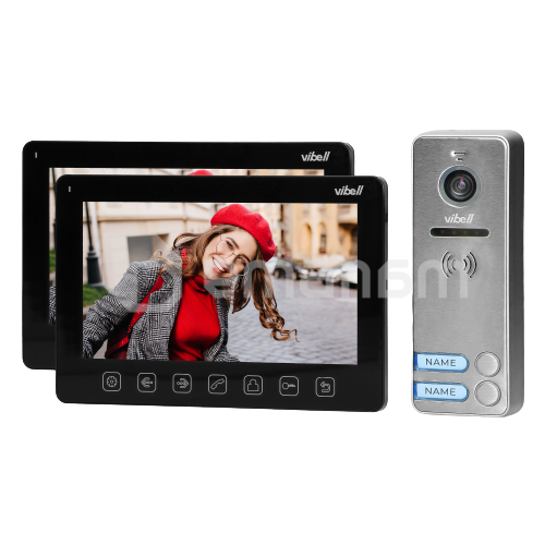 ვიდეო დომოფონი ORNO 7 NOVEO MULTI2 2 ოჯახისთვის შავი