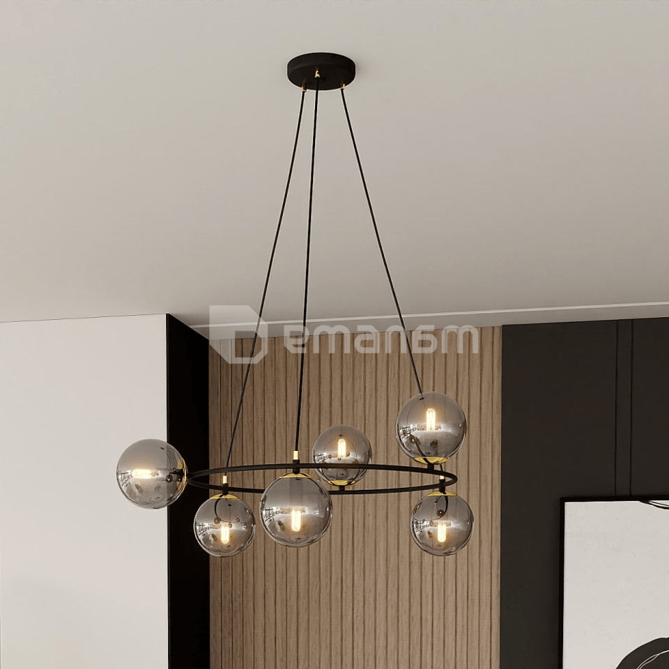 ჭაღი EMIBIG AZURA 6 E14 Ø750 h1000 შავი გრაფიტი 1294/6