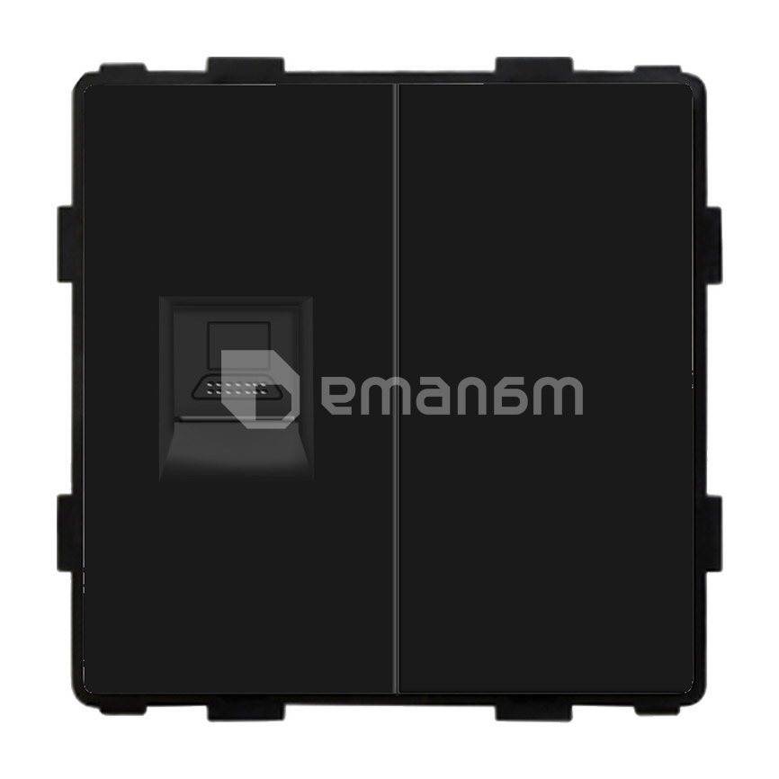 როზეტი ჩარჩოს გარეშე Socket Style 1 CAT6 RJ45 Internet შავი