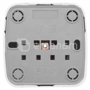 როზეტი დამიწებით გარე მონტაჟი EKF EGR16-028-10 1 განყოფილებიანი თეთრი