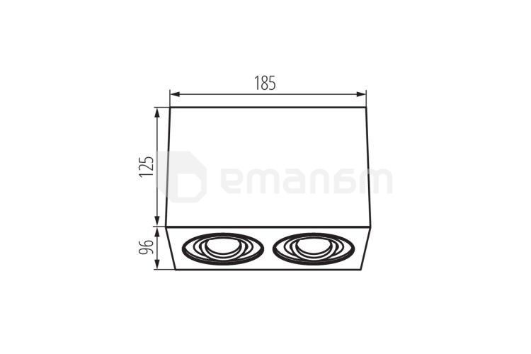 დაუნლაითი მბრუნავი Kanlux GORD DLP 250-B GU10 2x MAX 25W
