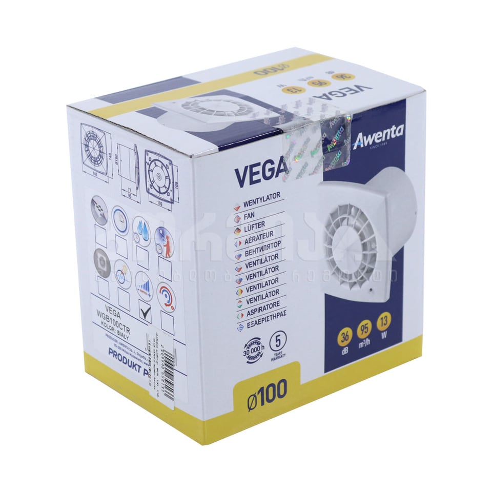აბაზანის გამწოვი  WGB -100 - CTR  VEGA SERIES