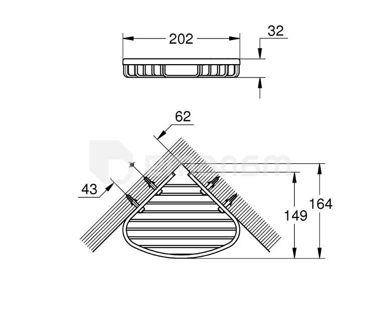 აბაზანის თარო Grohe BauCosmopolitan კუთხის 40664001