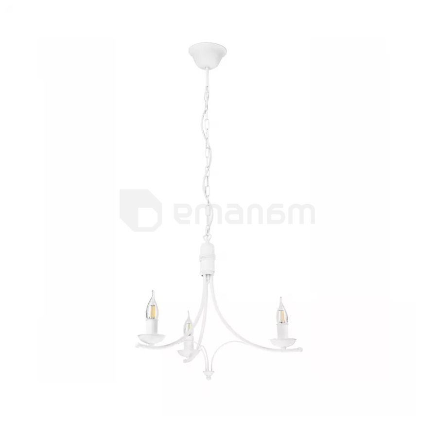 ჭაღი Lamkur 3 E27 ლითონი თეთრი LUCY 44149