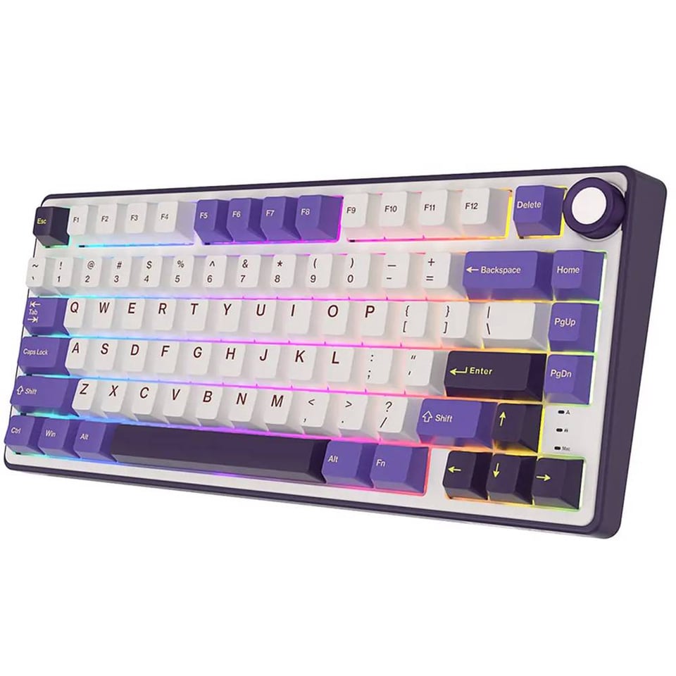კლავიატურა Royal Kludge RK R75 RGB Mechanical Keyboard, K silver switch, Hot Swappable, Type-C wired, Blackberry