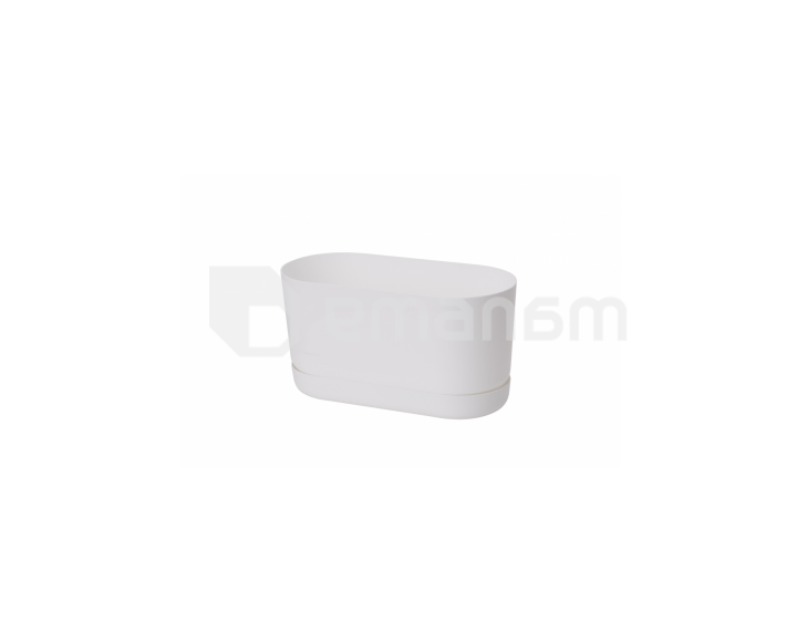 ქოთანი ყვავავილის FORM PLASTIC Satina box with saucer 27 თეთრი 4290-011
