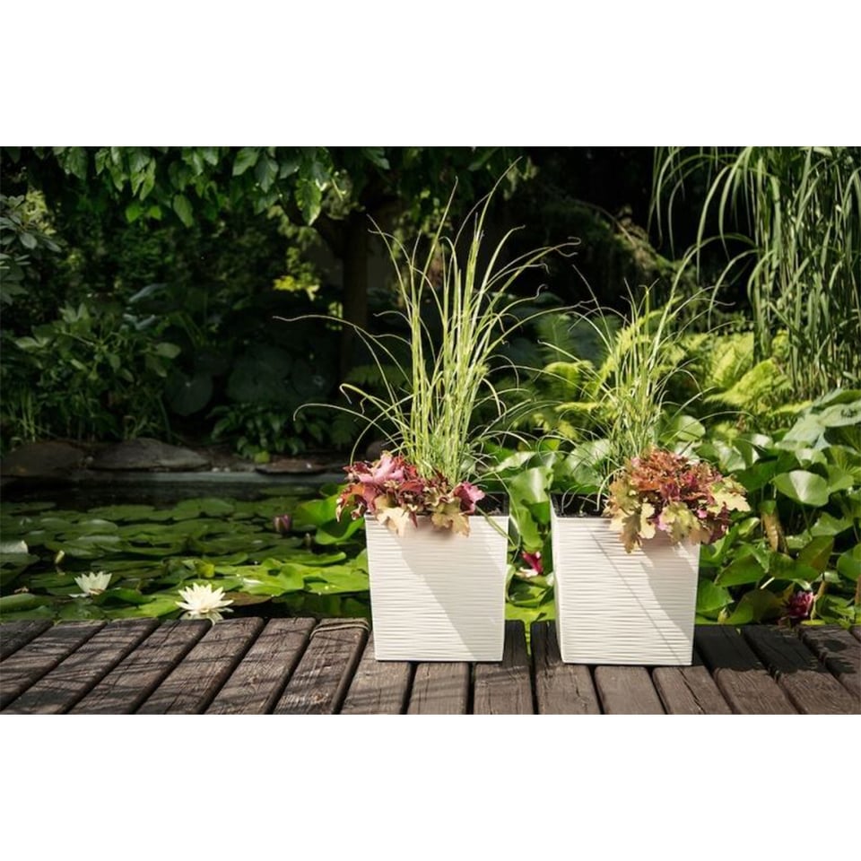 ქოთანი ყვავილის Lamela JUKA chisel planter white 25x25 სმ