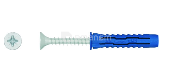 დიუბელი უნივერსალური RawlPlug 12x60 მმ ექვსწახნაგა სჭვალი 8,0x100მმ 4 ც R-S3-4ALL-12/100/4