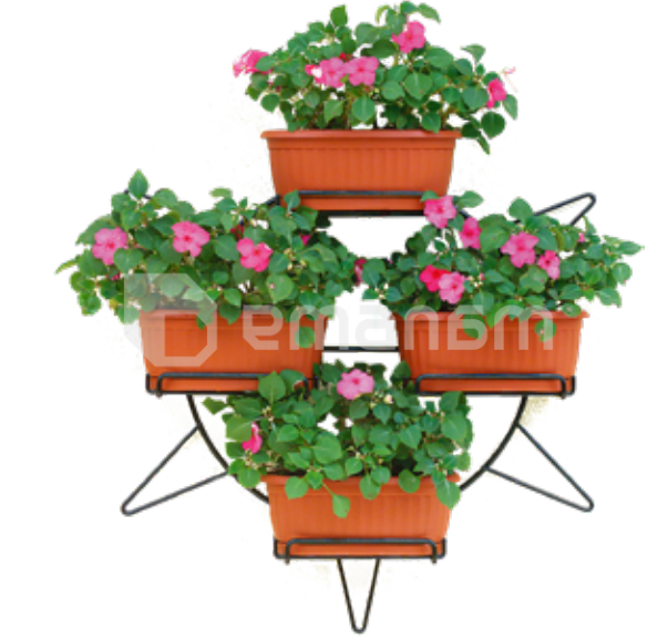 ყვავილების საკიდი Metallurgica Buzzi Sole for Wall with 4 self-watering box Ø 65 x13 სმ