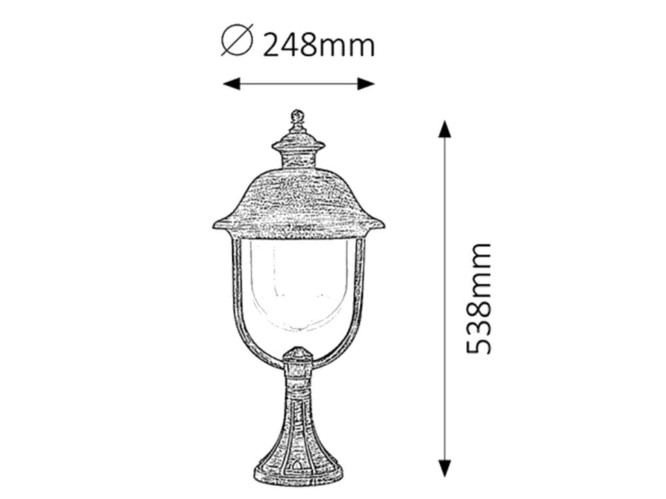 სანათი ბაღის-პარკის Rabalux 8698 New York E27 1  MAX 100W ოქროსფერი