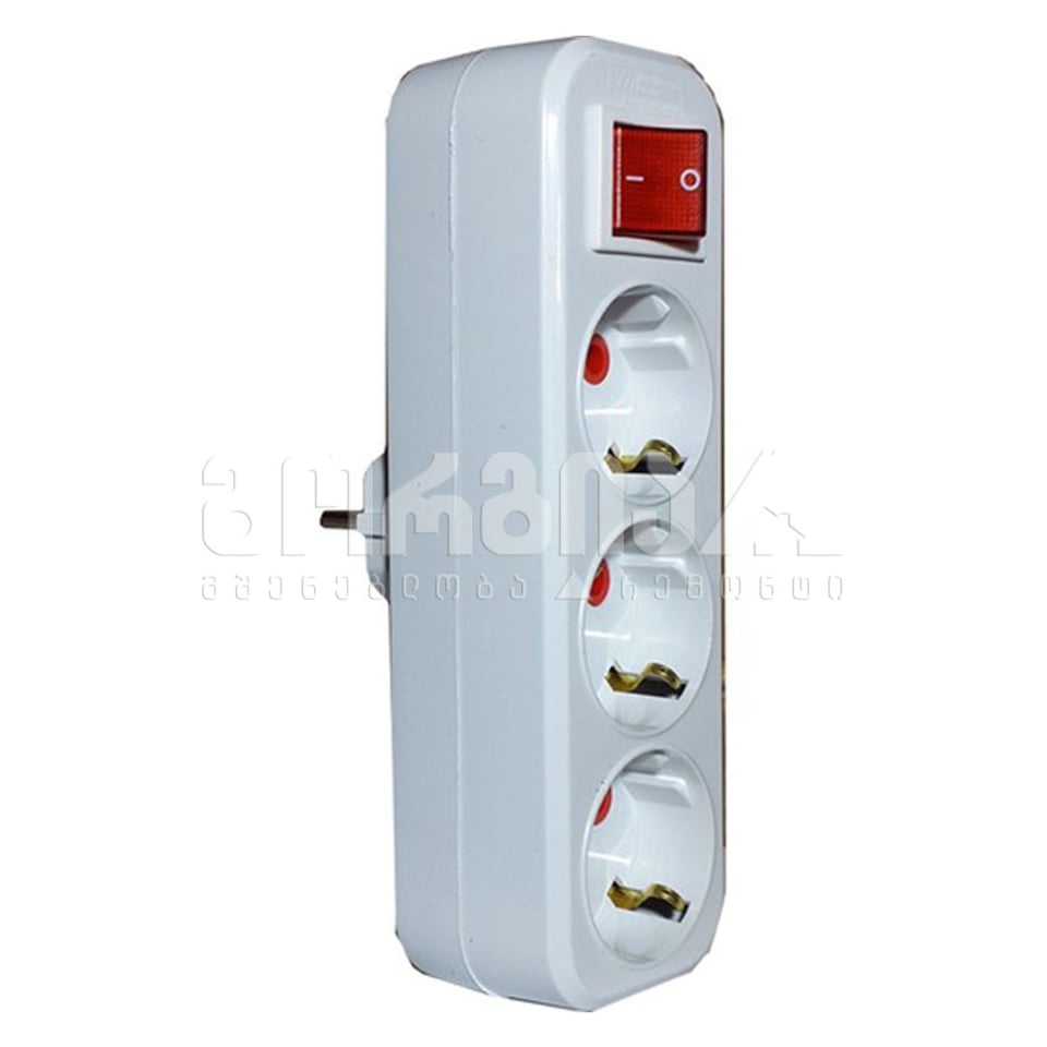 გამანაწილებელი 3-იანი დამიწებით ჩამრთველით - 77 133 00 AY-KA