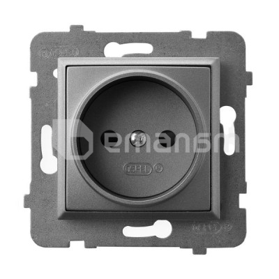 როზეტი Ospel Aria GP-1U/m/70 1 განყოფილებიანი ნაცრისფერი მქრქალი