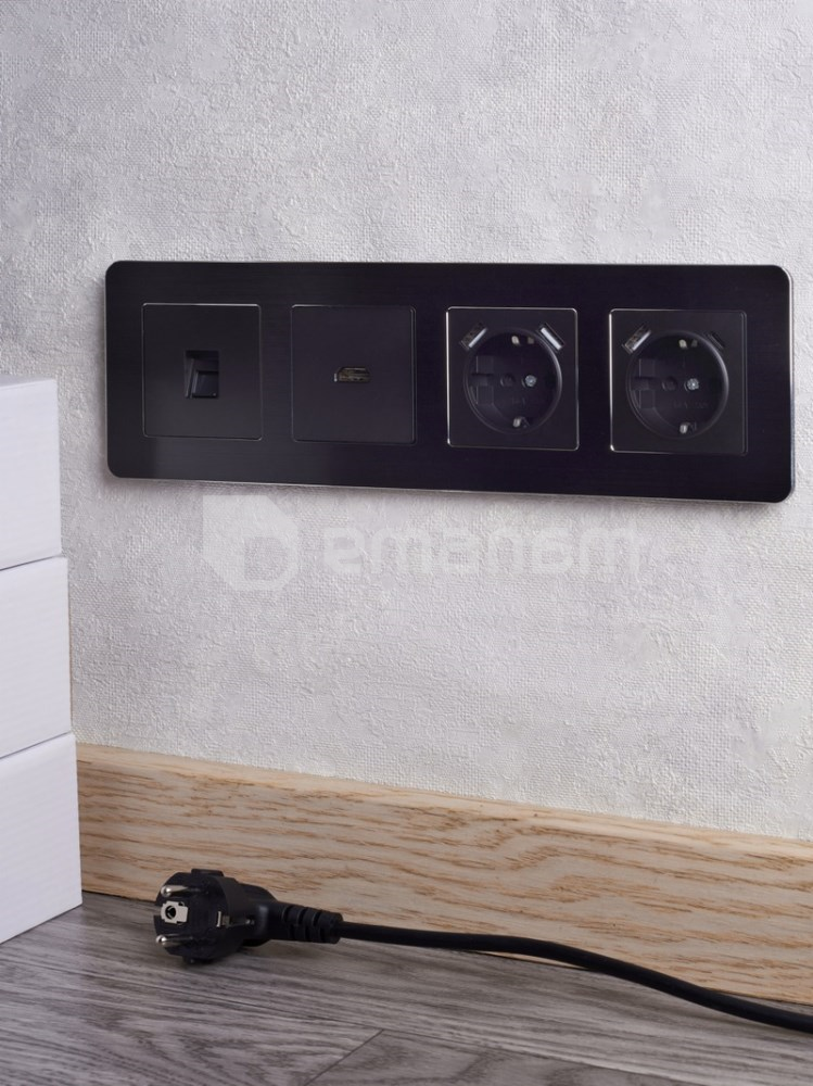 როზეტი IEK BRITE HDMI РHDMI-0-БрЧ შავი