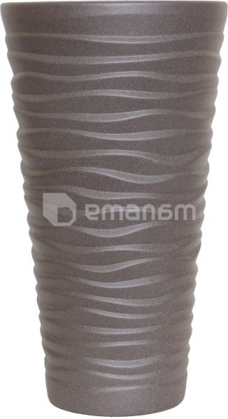 ქოთანი კერამიკული Oriana Kashpo 16,0ლ ცილინდრი ტალღა შოკოლადი