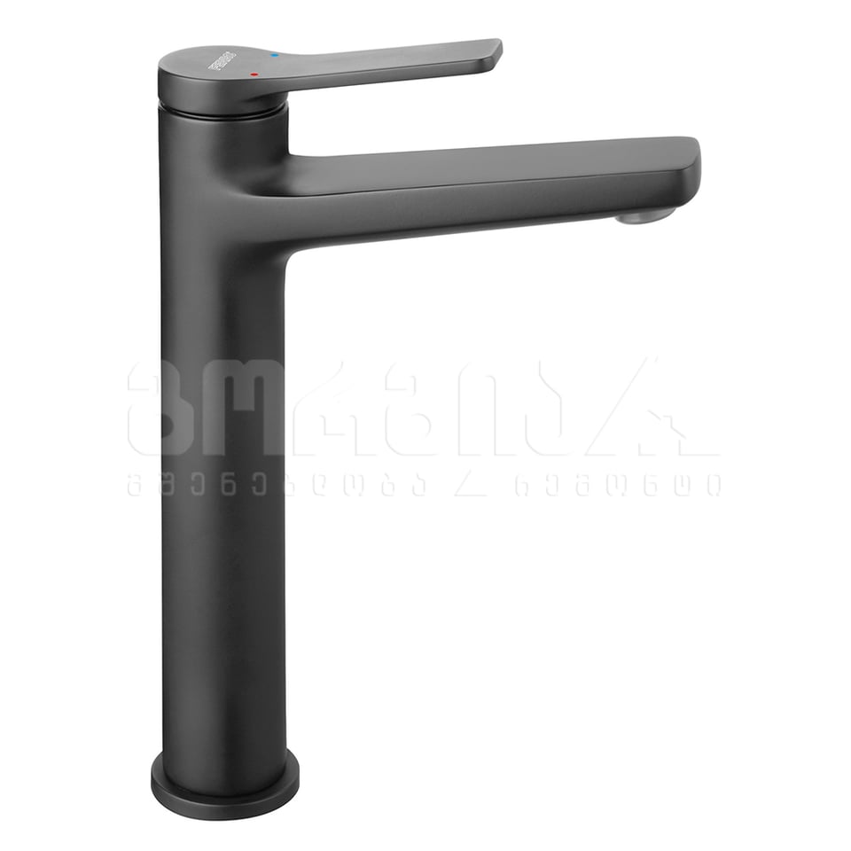 ხელსაბანი შემრევი მაღალი, შავი STRATOS BSC2LBL