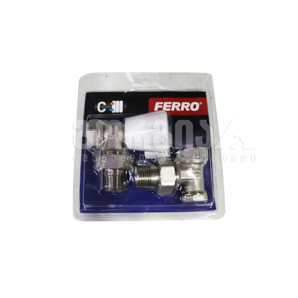 რადიატორის ვენტილის კომპლექტი 1/2 კუთხური ZGB02 Ferro