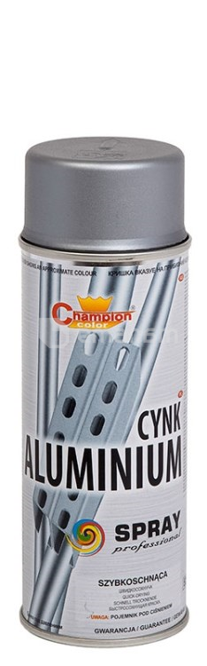 თუთია ალუმინის სპერი საღებავი Champion Cynk aluminium ალუმინისფერი 400 მლ