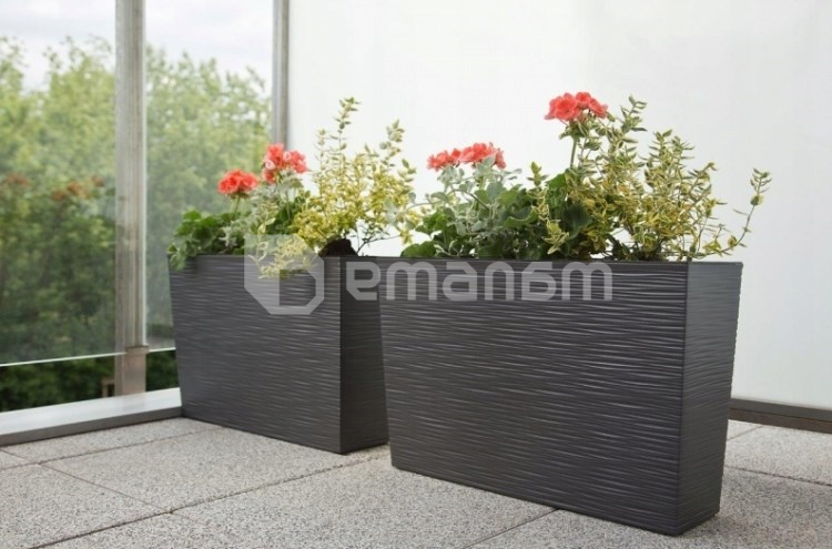 ქოთანი ყვავილის Lamela WERBENA 19x56სმ 12ლ შავი