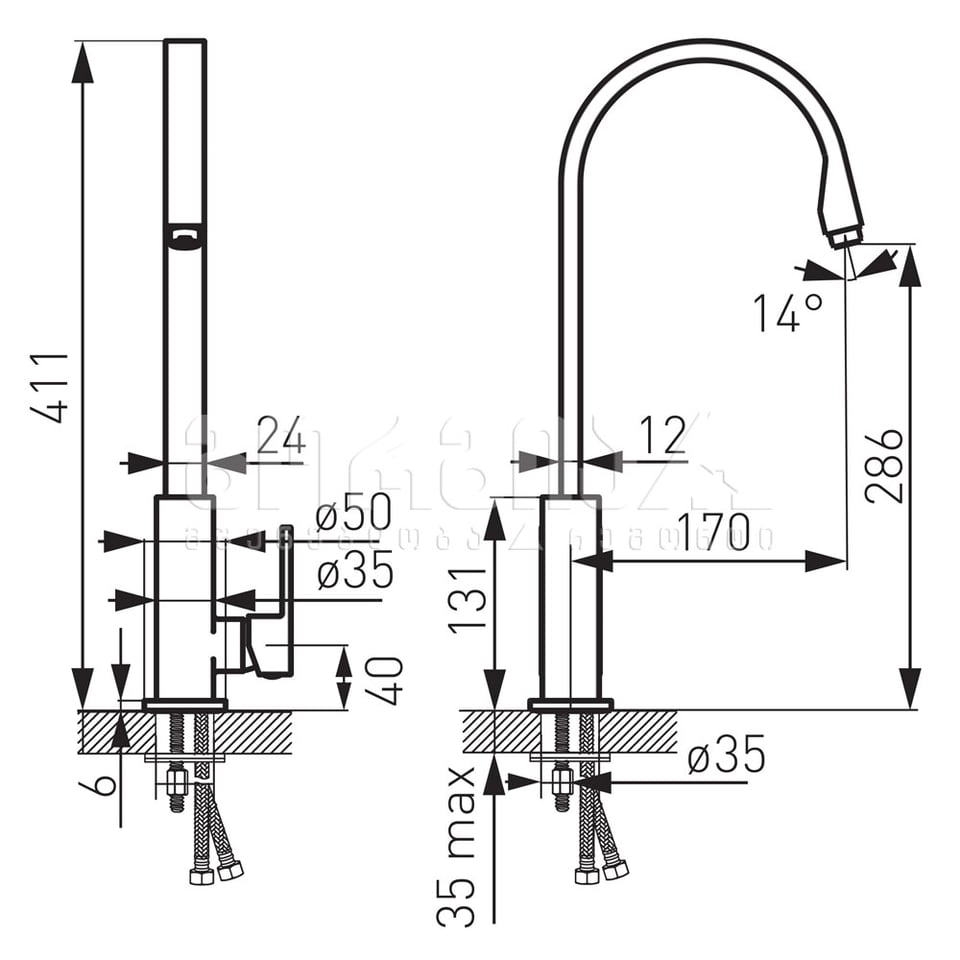სამზარეულოს შემრევი შავი ZICCO BZI4BL